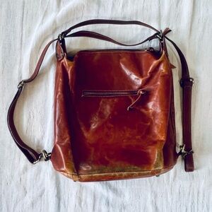 Brown Leather Shoulder Bag and Backpack